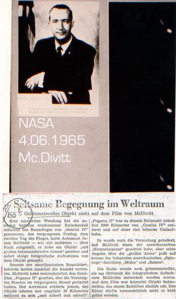 1965-06-s-Gemini-IV-Astronaut McDivitt-Beobachtung welches die Treibstufe seiner Kapsel war