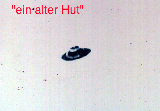 1977-04-Hut-Fall aus Odense-Dänemark - schon Damals konnte man mit simplen Tricks die Ufogläubigen befriedigen...