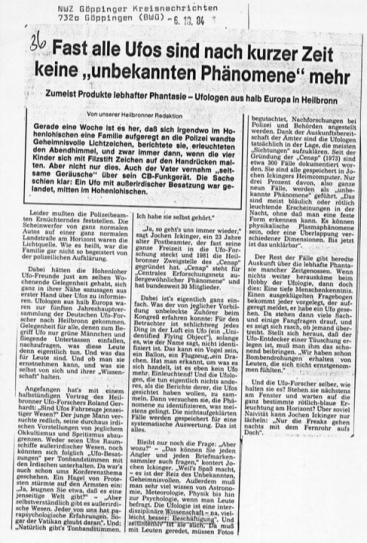 1984-10-h-UFO-Treff-Heilbronn - CENAP-OGH in der Presse