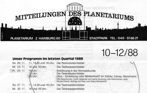 1988-11-p-CENAP-Vortrag - Planetarium Hamburg