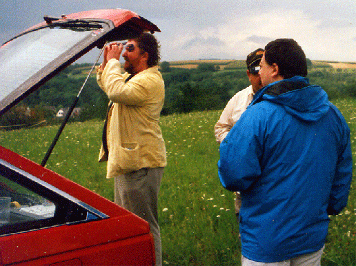 1999-08-eg-Werner, Engelbert und Mirko bei SoFi-Folienballon-Experiment