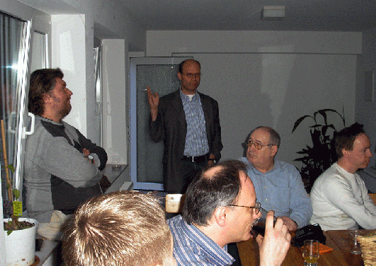 2006-04-egj-30 Jahre CENAP-Fete : v.L. Werner, Dennis, UlrichMagin, Oskar, Jochen