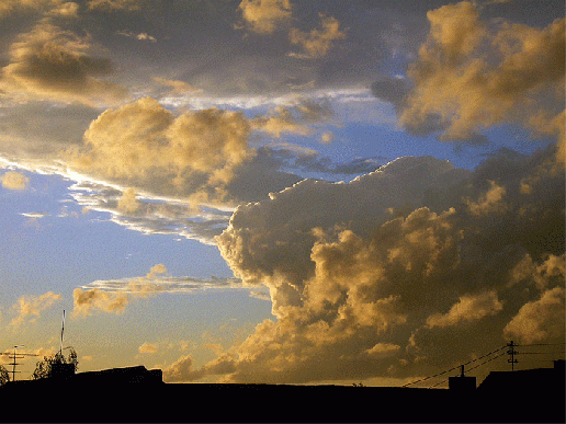 2007-06-gae-Gewitterwolken bei Sonnenuntergang - Mannheim