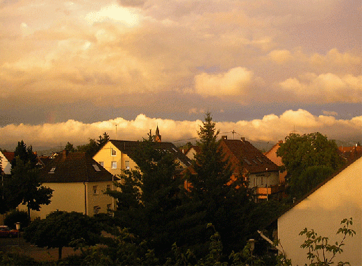 2007-06-gah-Gewitterwolken bei Sonnenuntergang - Mannheim