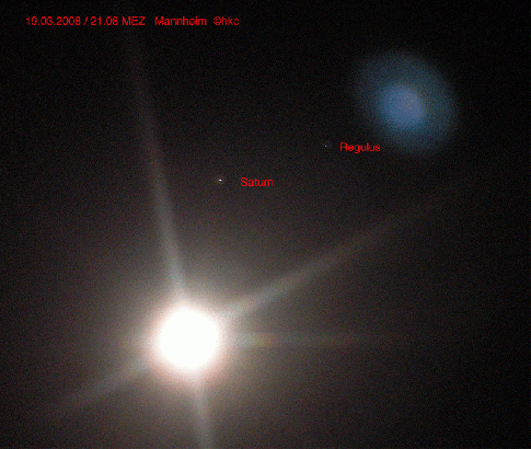 2008-03-26-Mond mit Saturn und Regulus