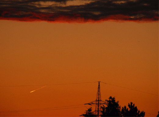 2008-09-dgac-Sonnenuntergang mit Jet