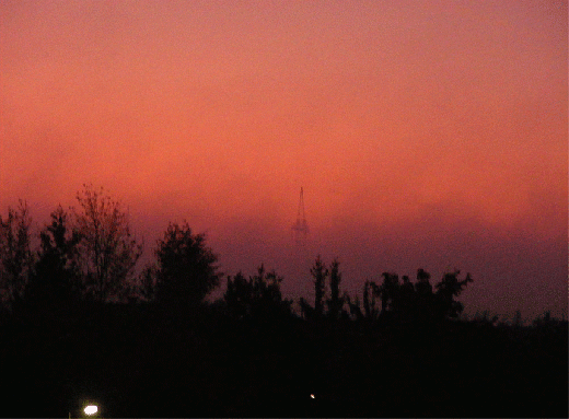 2008-10-eba-Sonnenaufgang mit Morgennebel - Mannheim