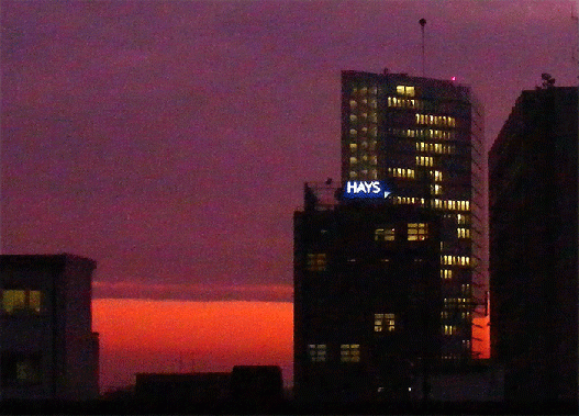 2008-11-ff-Sonnenuntergang über Mannheim-City