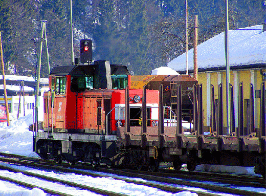 2009-02-0190-u00d6BB-Diesel-Lok bei Hermagor-Ku00e4rnten