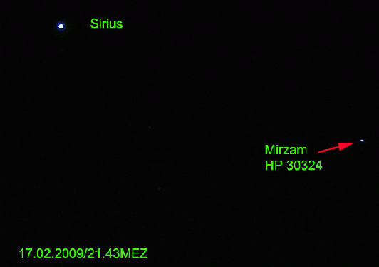 2009-02-chc-Sirius und Mirzam-HP 30324 am Abendhimmel