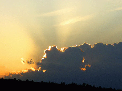 2009-08-gca-Sonnenstrahleneffekt bei Sonnenuntergang - Odenwald