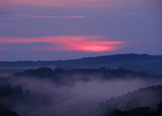 2011-06-becd-Sonnenuntergang + Nebelbank