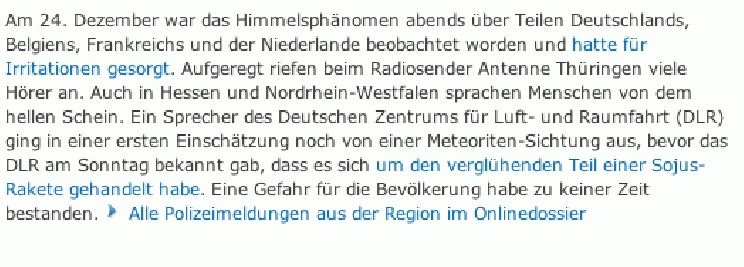 2011-12-24-ayb-Re-Entry vom Heiligen Abend 2011 - Presse-Dokumentation