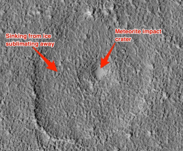 mars-water-ice-sublimation-crater-hirise-nasa-jpl-university-arizona-mro-labeled
