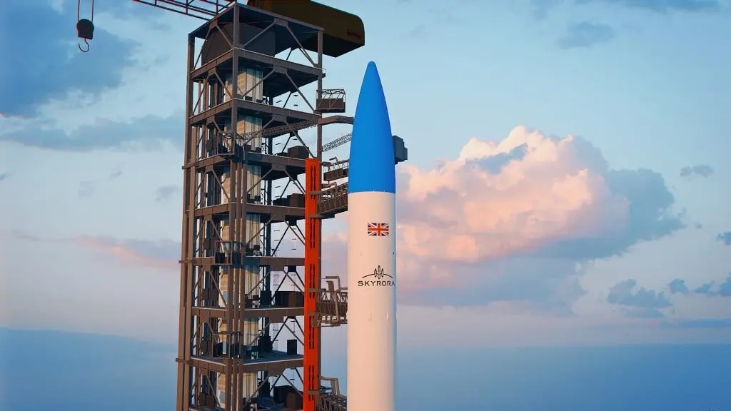 render-of-skyrora-xl-and-its-launch-tower-skyrora